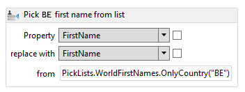 Pick BE First name from list example